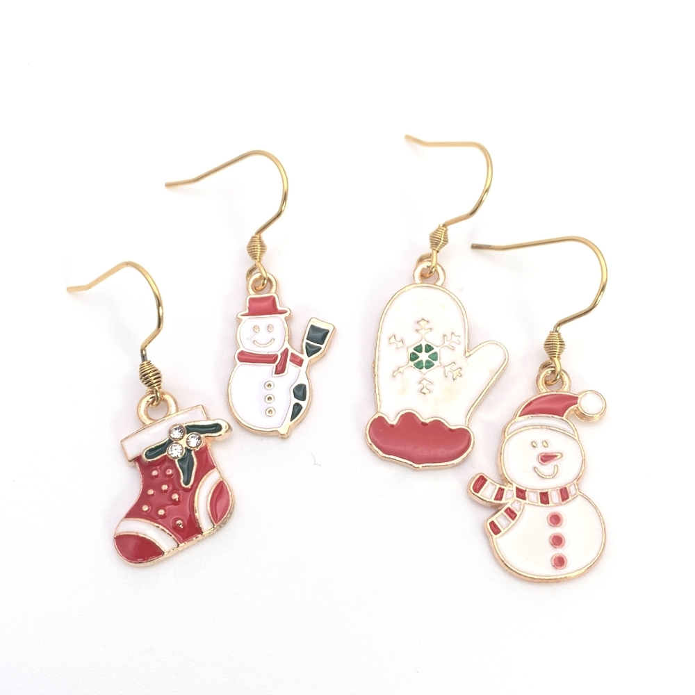 2 Pairs! Mismatched Christmas Earrings!